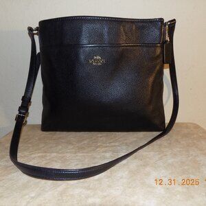 Coach Black Leather Rowan File Bag